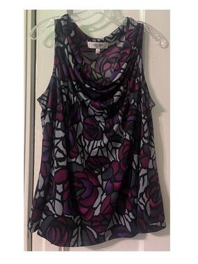 Jones Studio Multicolor Floral Cowl Neck Sleeveless Top